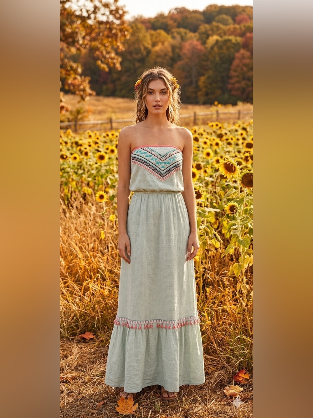 Flying Tomato XS Strapless Maxi Dress Boho Festival